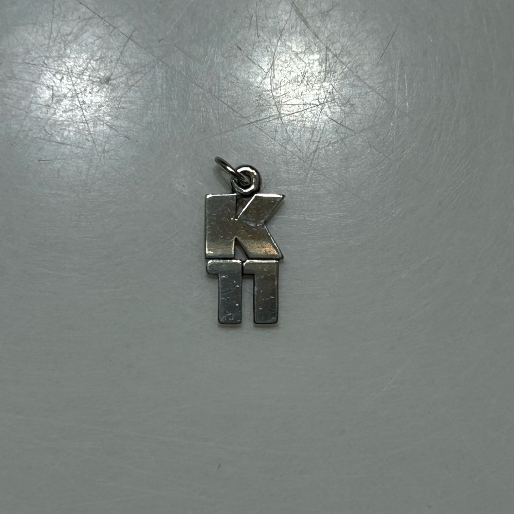 Silver Initial 'K' Pendant